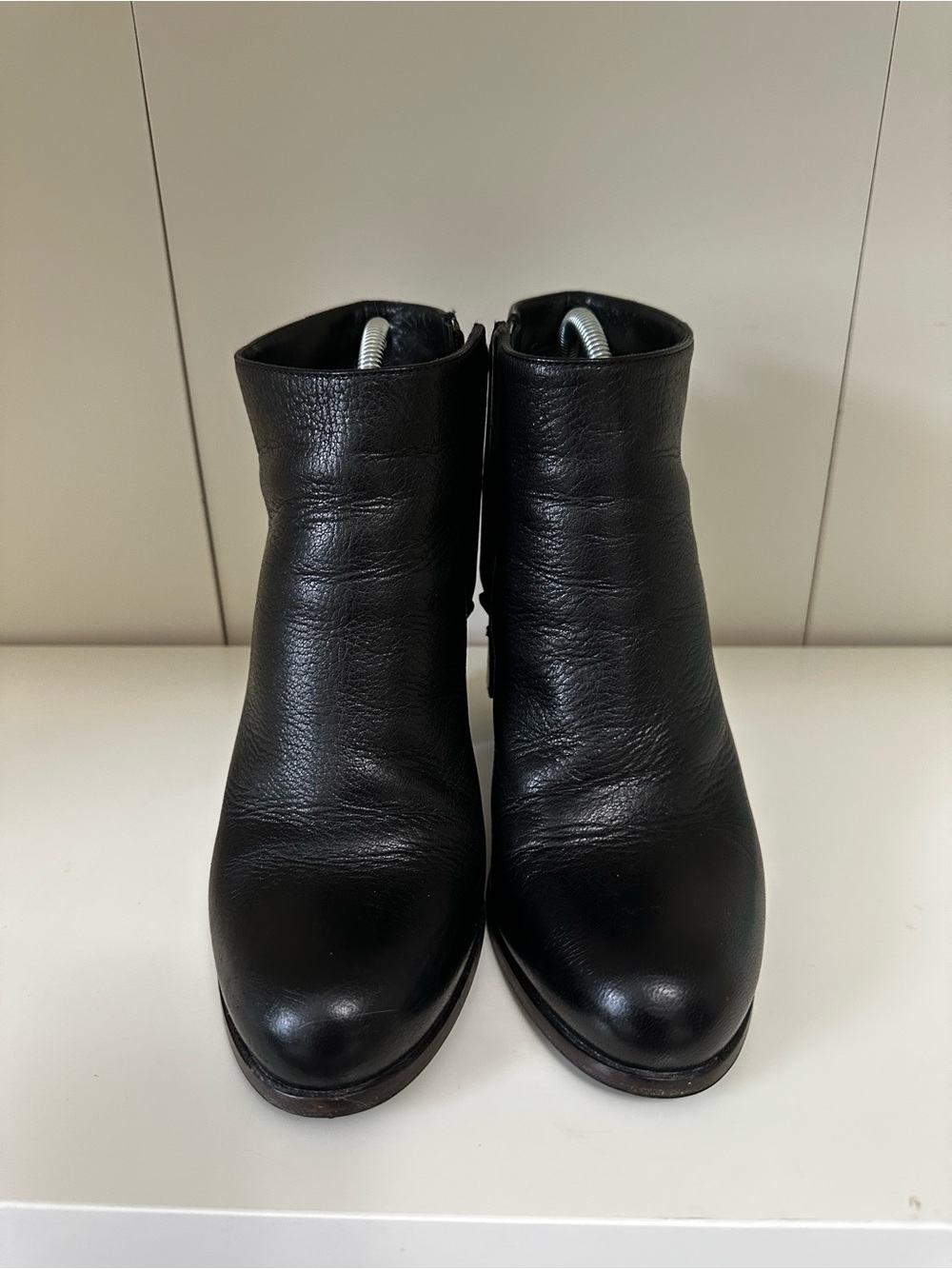 Prada Black Leather Ankle Booties